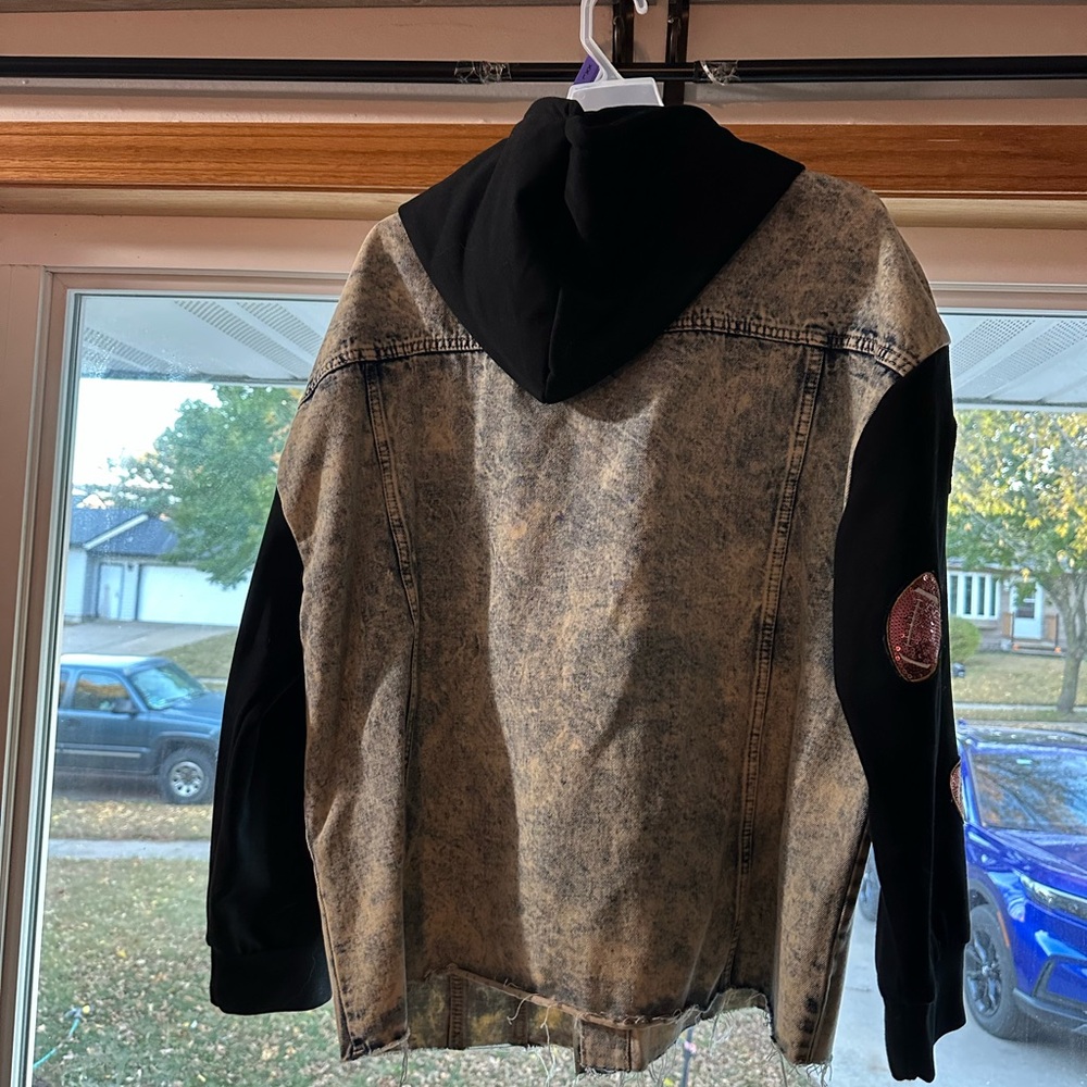 Women's Black and Tan Jean Jacket